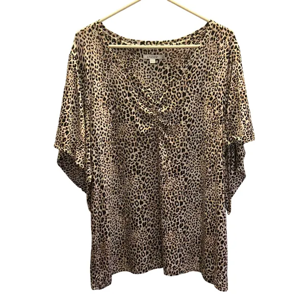 Chico’s animal print v-neck stretchy top XL casual business office - Image 2