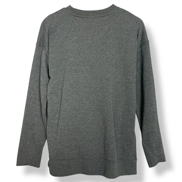 Nike Sweatshirt Top Gray Women Size XS‎ Relaxed Fit Long Sleeve Fleece Raw Seams - Image 4