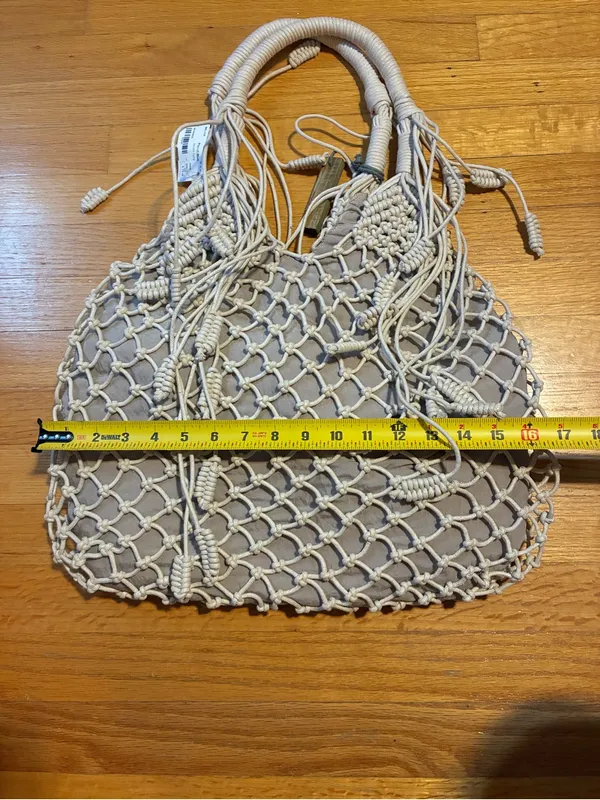 Monserat De Lucca Macrame Belen Tote Purse Handbag Cream Ivory Women’s NWT - Image 9