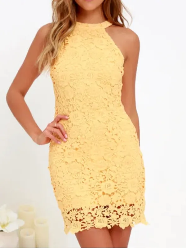 NWT Lulus Love Poem Yellow Crochet Floral Lace Mini Dress XS - Image 3