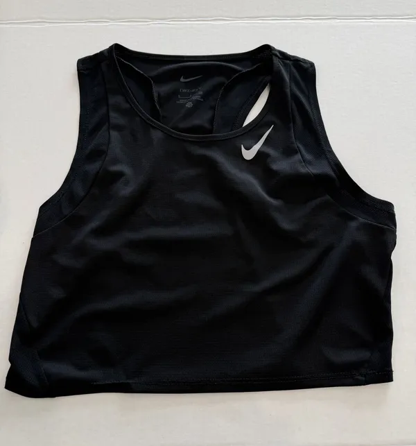 Nike Dri-FIT Black Loose Cropped Racerback Workout Tank Women’s Small - Image 2