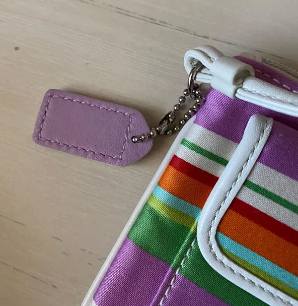 Coach Vintage striped multicolor leather trim wristlet wallet - Image 6
