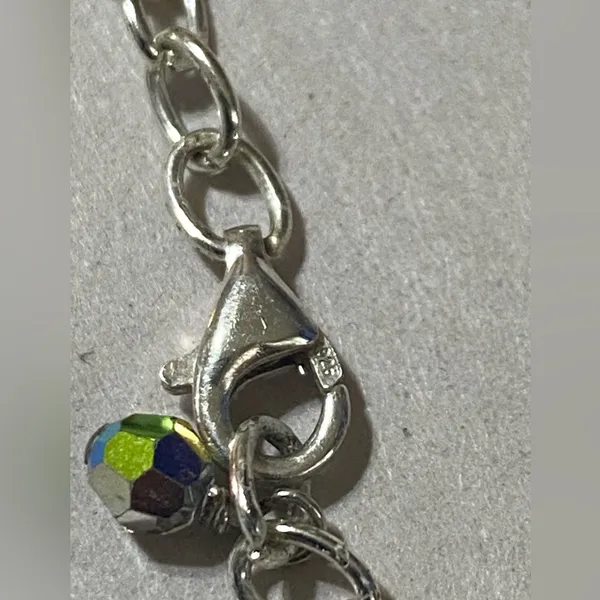 Elegant Sterling Silver and Multicolor Beaded Bracelet - Image 3
