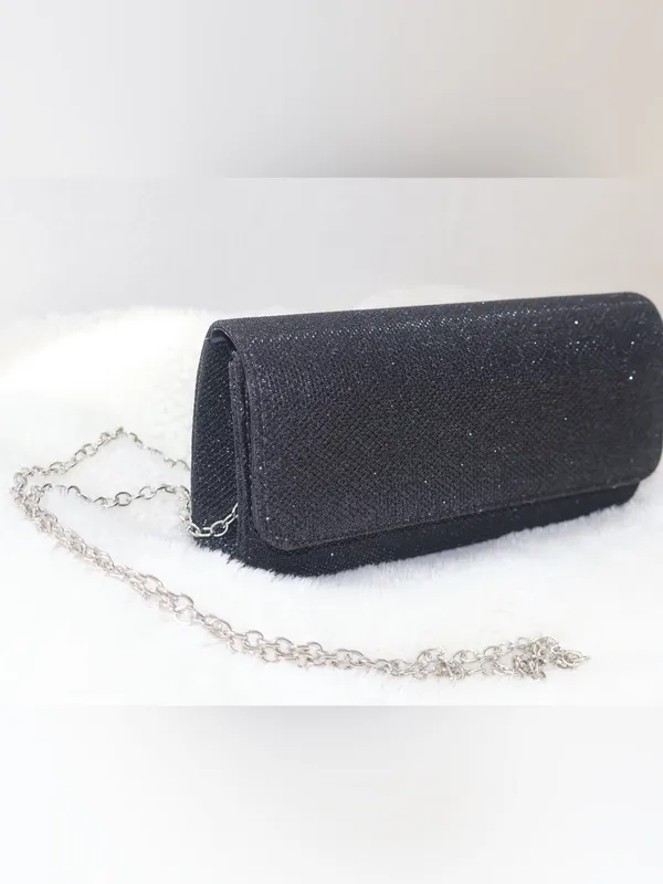 Black Glitter Clutch, Evening Bag, Party Purse o Formal Bag. - Image 2