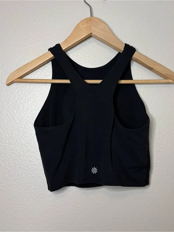 Athleta preppy casual athletic XS influencer aesthetic bra sports XS black crop - Image 5