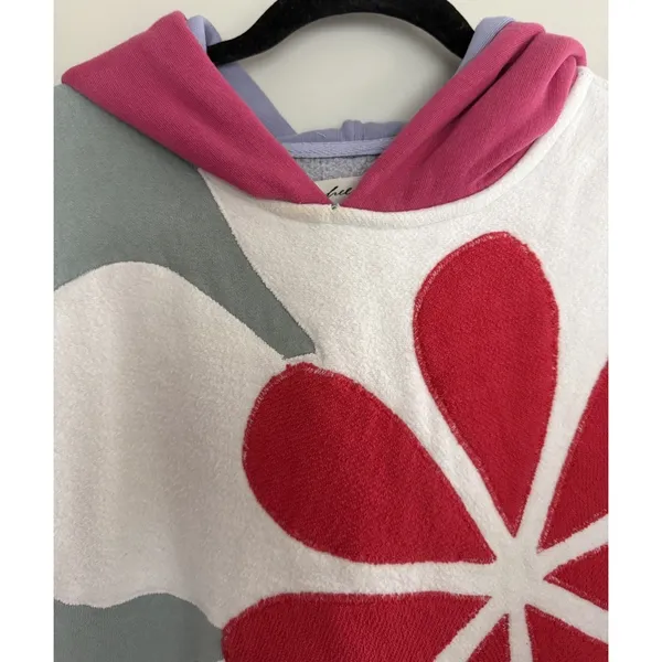 Free People Clover‎ Sweatshirt Floral Poppy Combo Women's Size XS - Image 3