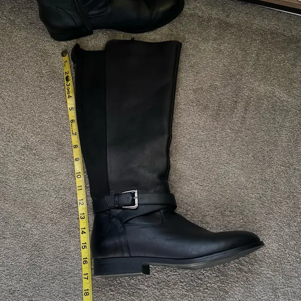 A New Day Black Faux Leather Tall Riding Boots Target Size 10 Buckle detail - Image 11
