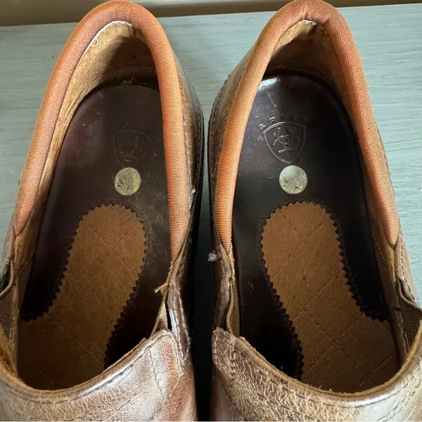 Ariat Shoes Womens 7 1/2 Brown Leather Santa Cruz Comfort Slip‎ On Clogs - Image 8
