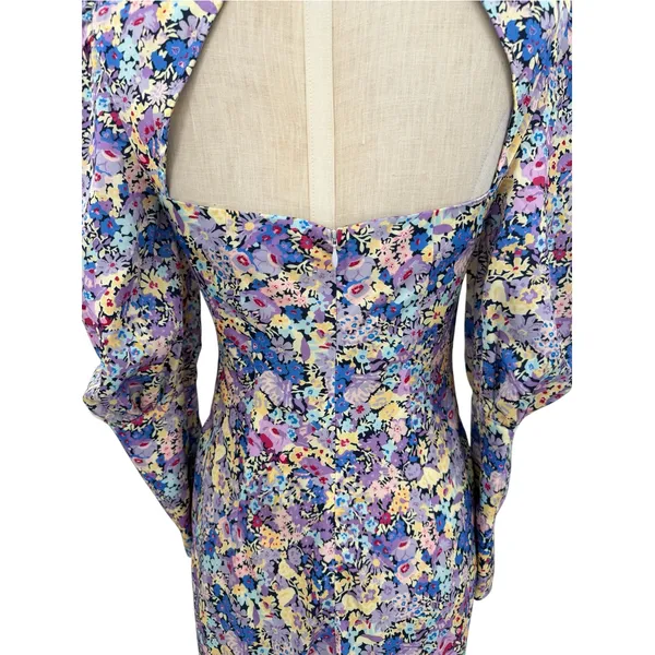 Elliatt Mackenzie Floral Puff Sleeve Cutout Back Maxi Dress Multi NWT Size Small - Image 10