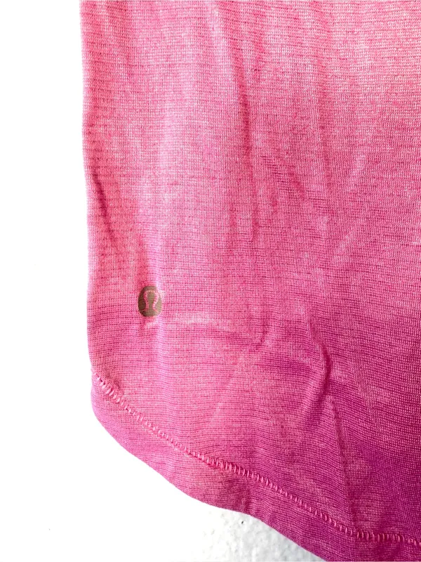 Lululemon Pink Shimmer What The Sport Tee Size Medium - Image 4
