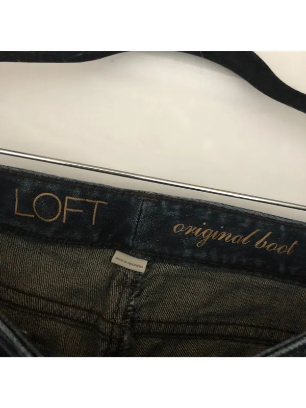 LOFT Original Bootcut Womens Jeans Size 0 Dark Wash Cotton Blend - Image 3
