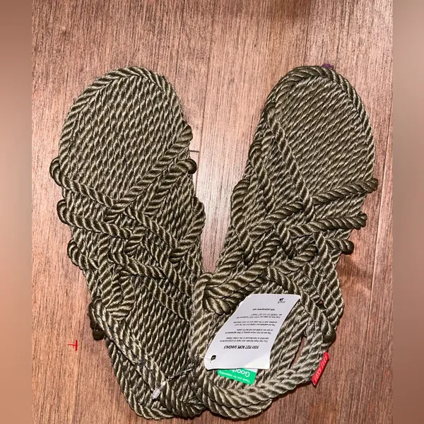 Foxy Feet women’s strappy green rope slingback flat sandals new size 10 - Image 3
