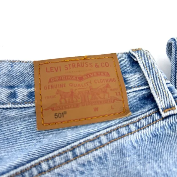 Levi's 501 Button Fly‎ Straight Leg Distressed Non-stretch Cotton Denim 27 - Image 6