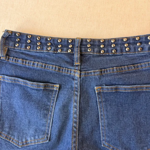 Vigoss Studded Wide Leg Jeans Womens 3/26 Blue - Image 14
