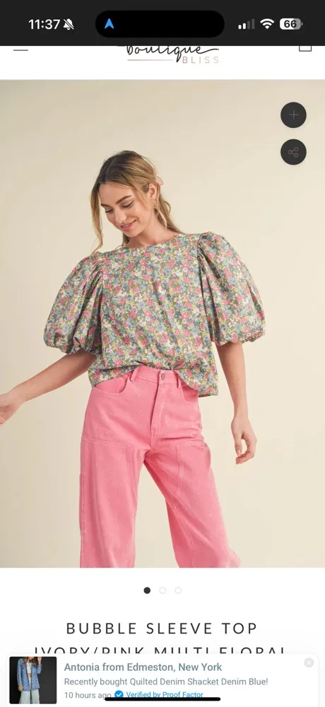 &Merci Puff Sleeve Top - Image 3