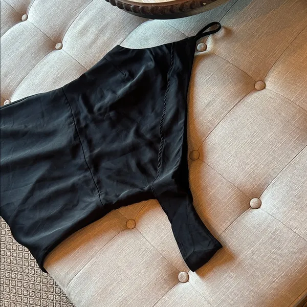 Superdown Black Asymmetrical Mini Dress Size Medium - Image 3