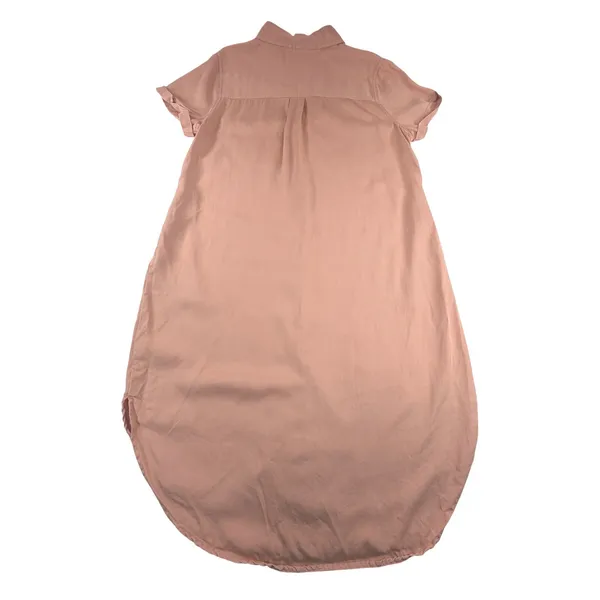 Teddi Rose Womens XL Dusty Rose Pink Tencel Button Down Shirt Dress High Low Hem - Image 2