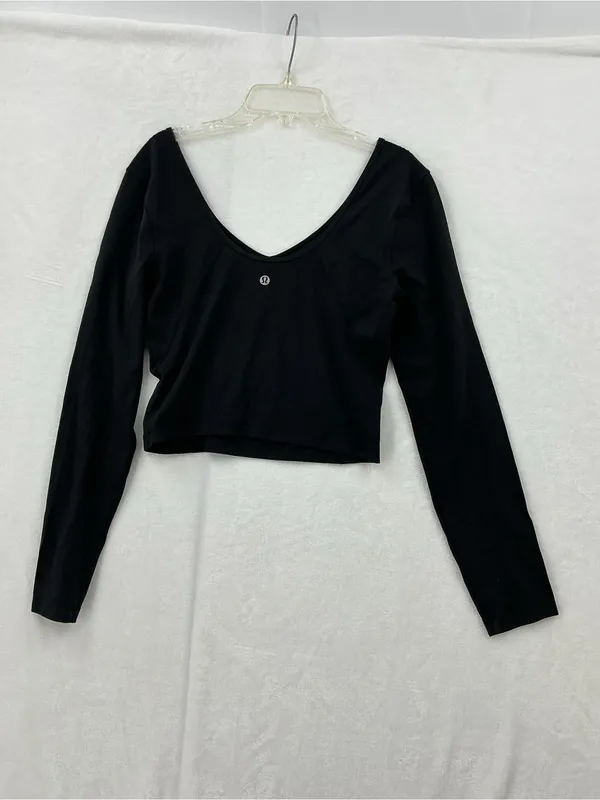 lululemon athletica Black Long Sleeve Scoop Neck Top 1012 - Image 2