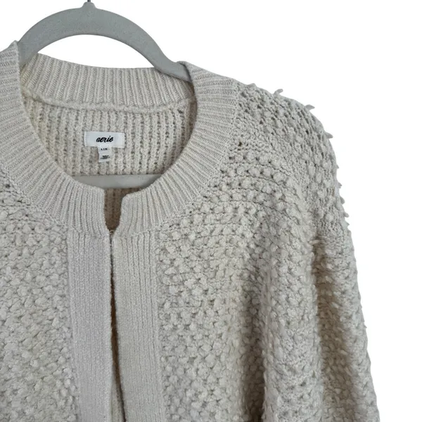 Aerie Chelsea Jacket Cream Boucle Balloon Sleeve Popcorn Yarn‎ Womens Large - Image 5