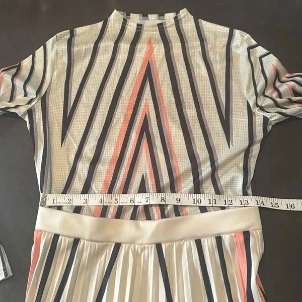 Women’s Long Sleeve Printed Casual Maxi Dress with Pleated Skirt Size M - Image 11