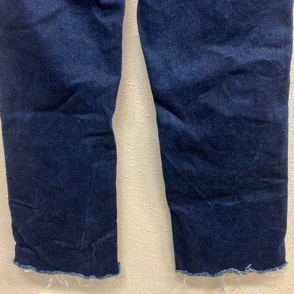 Zara Dark Wash Midrise Raw Hem Bootcut Ankle Jeans Non Ripped Size 4 Stretch - Image 8