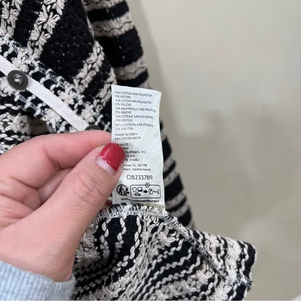 NWT Free People black and white striped knit blaze / jacket knit size small - Image 3