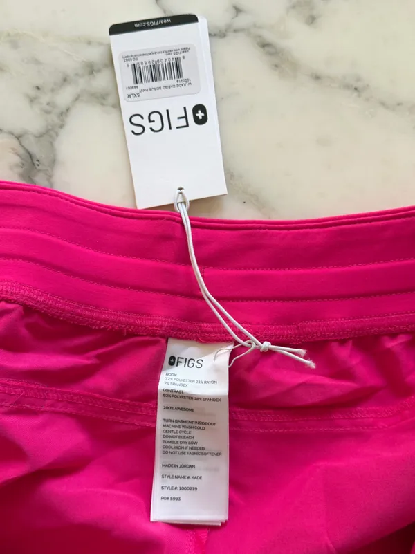 NWT Figs Kade Cargo Pants Womens 5XL Pink Scrubs Drawstring - Image 5