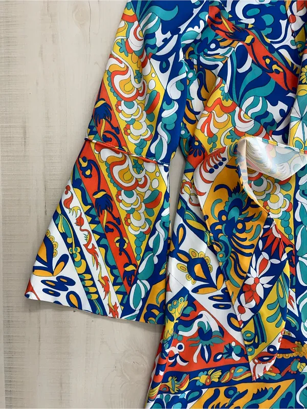 ROBERT GRAHAM printed flouncy dress event casual vacation XS - Image 7