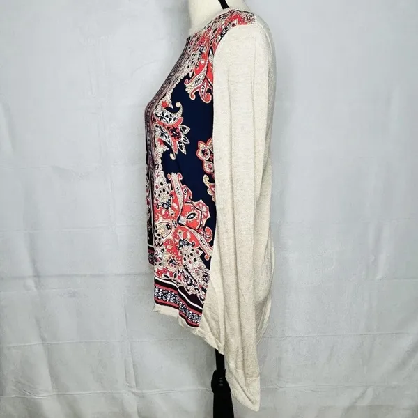 Stitch Fix MARKET & SPRUCE Lightweight Knit Top Envelope Back Paisley Size M - Image 4