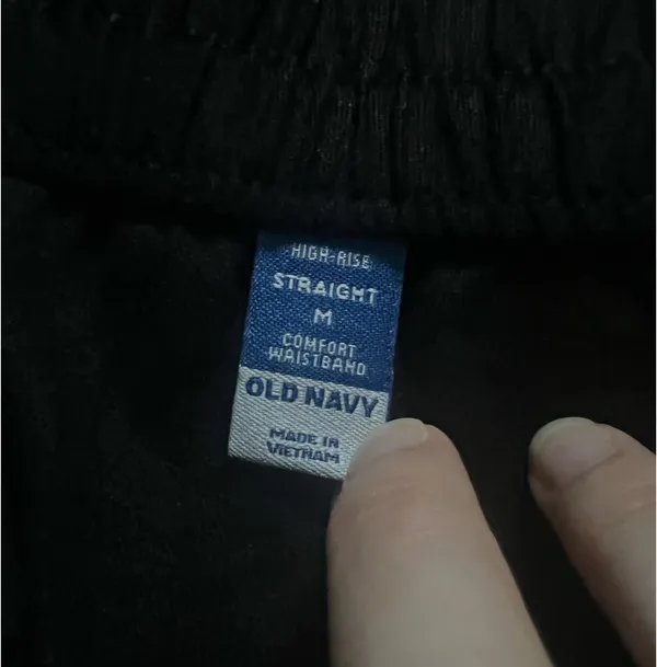 Old Navy High Rise Linen Blend Black Straight Leg - Image 4
