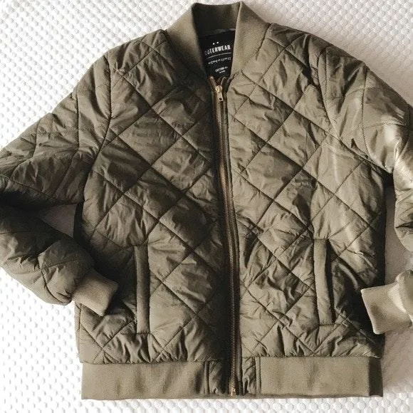 Olive Green Bomber Jacket - Image 2