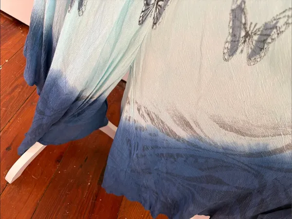 Light Blue Ombre Butterfly Jumpsuit Flowy Boho Free Size (Medium) - Image 3