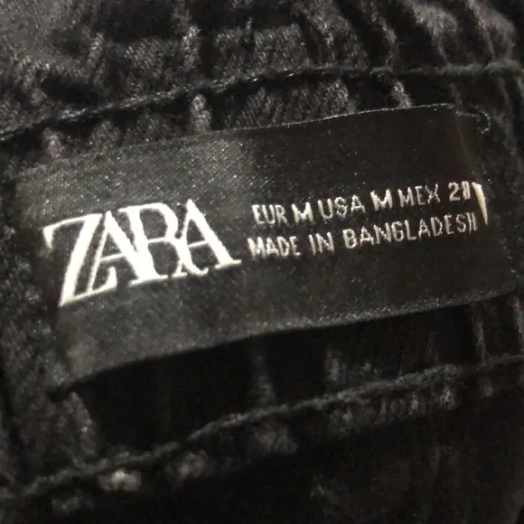 Zara black elastic waist jeans size medium - Image 8