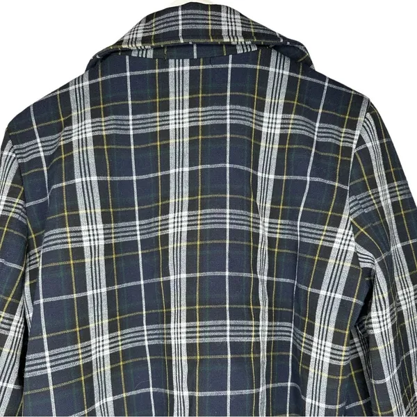 Anthropologie Current Air Plaid Double Breasted Coat Medium - Image 9