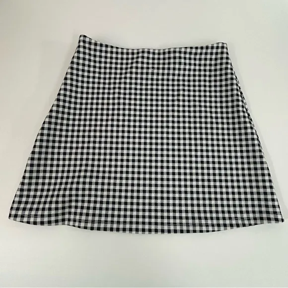 Princess Polly‎ Black and White Gingham Slit Skirt Size 6 NWT - Image 3