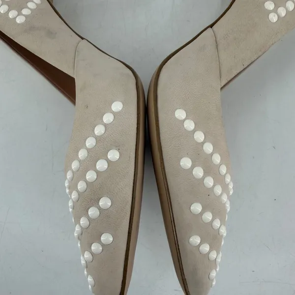 French Connection Pump Women Size 41 10.5 Beige‎ Studded Pointed Toe Stiletto - Image 5