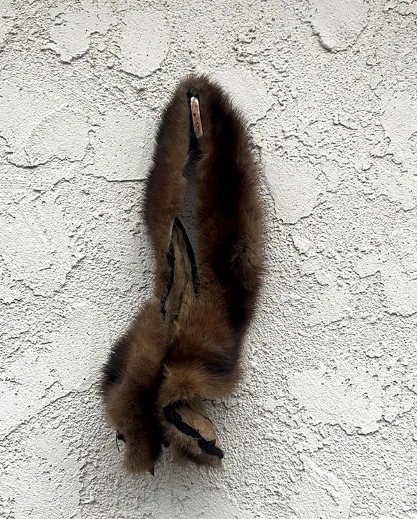 Brown thin mink collar scarf - Image 2