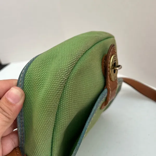 Fossil Austin Flap Bag Messenger Green Leather Adjustable Crossbody - Image 9