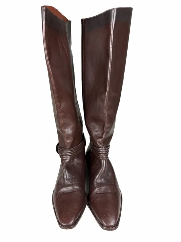 UNISA Flex Brown Leather Knee High Boots Made in Brazil Size 9.5 - Image 3