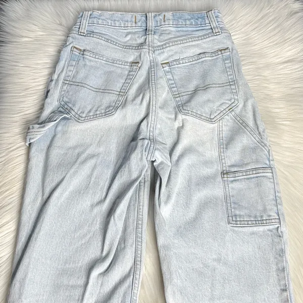 Abercrombie Light Wash The 90’s Straight Ultra High Rise Carpenter Jeans - Image 7