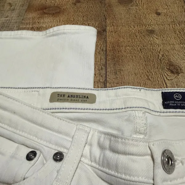 Adriano Goldschmied White Denim The Angelina Bootcut Jeans Sz 28 Boho Festival - Image 3