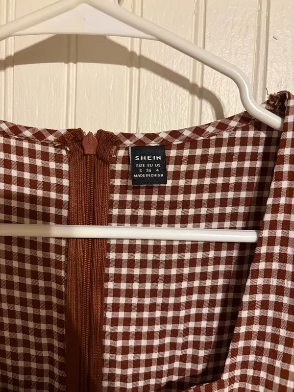 SheIn Brown gingham sundress - Image 3