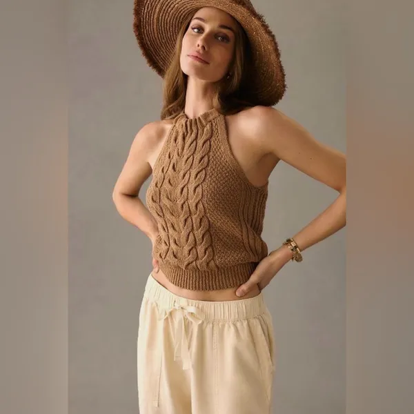Anthropologie x Pilcro Linen‎ Drawstring Pants in Cream Size Extra Small - Image 3