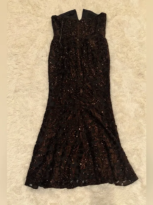 NEW Dress The Population Fernanda Sleeveless mocha & black Gown Sz XL - Image 9