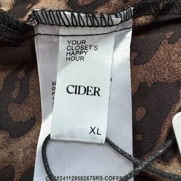 NWT Cider Chiffon Top Women's XL Leopard Babydoll Cami Festival Party Casual - Image 7