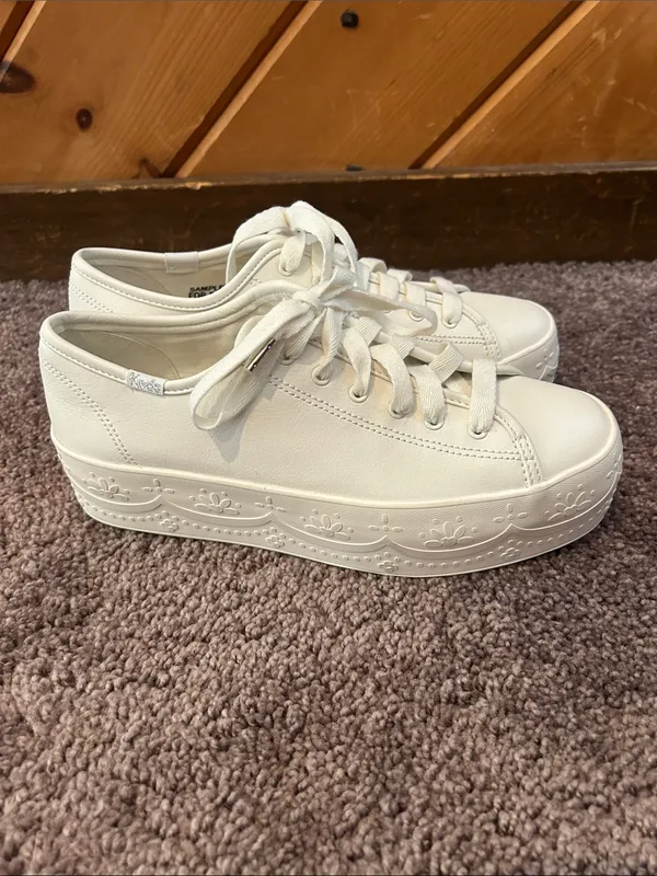 Keds triple up lace platform white sneakers - Image 6