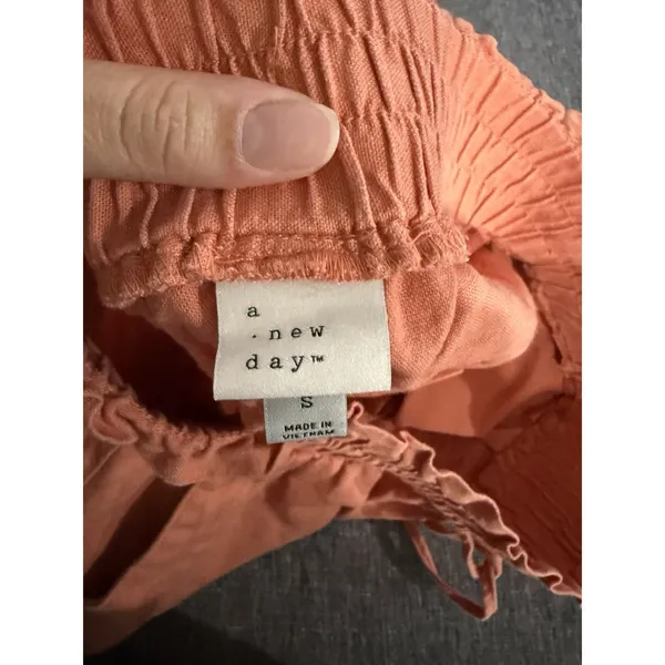 women's A New Day Orange linen blend shorts size small 3" inseam elastic waist - Image 6