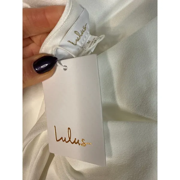 Lulus Loving Fate White Bow Square Neck Backless Dress Wedding Elegant Medium - Image 10