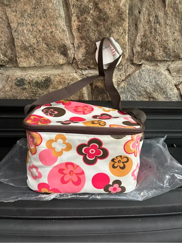 Limited Too Insulated Lunch Tote Bag Floral Design Y2K Blue White New with Tags - Image 9