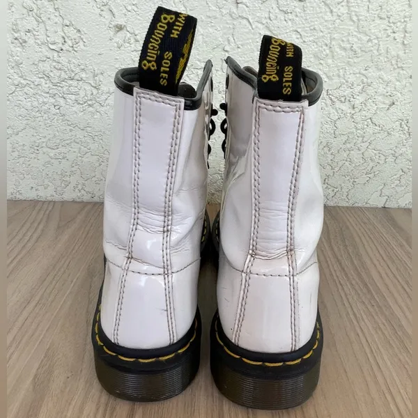 Dr. Martens White and Black Lace-Up Boots - Image 4